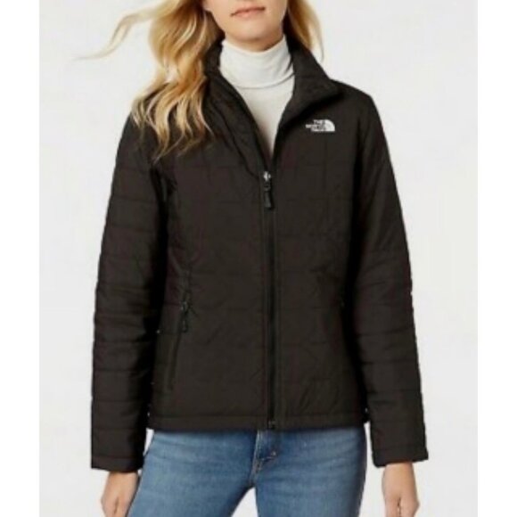 The North Face Diamond Puffer Jacket Womens Small Black Thermball Insulated Fall - Picture 1 of 16